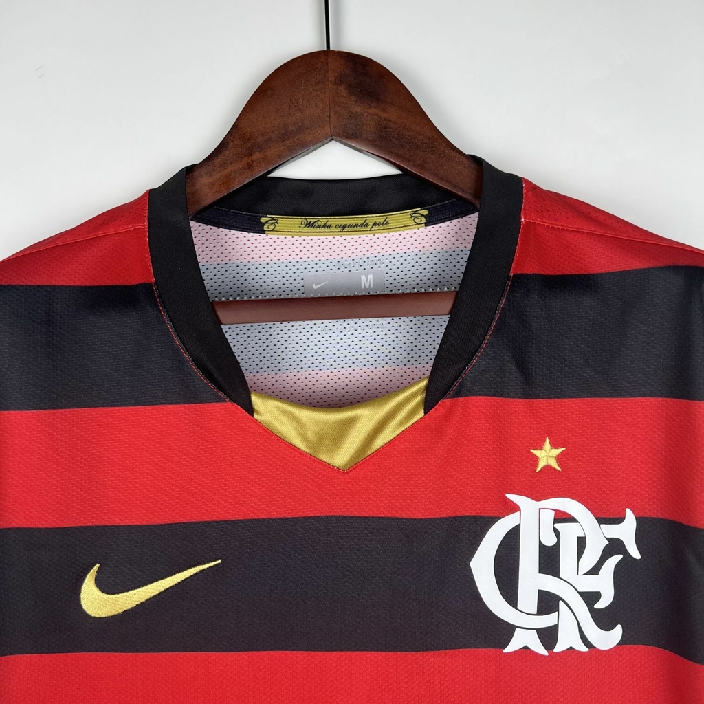 Camisa Retrô Flamengo I 2008/2009 Manga Longa - Vermelha e Preta