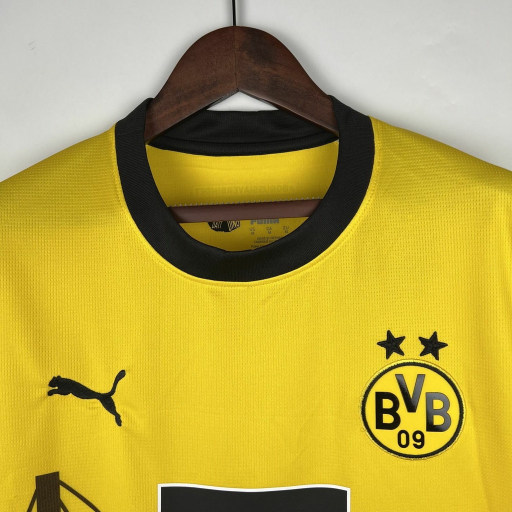 Camisa Borussia Dortmund I 23/24 Amarela e Preta