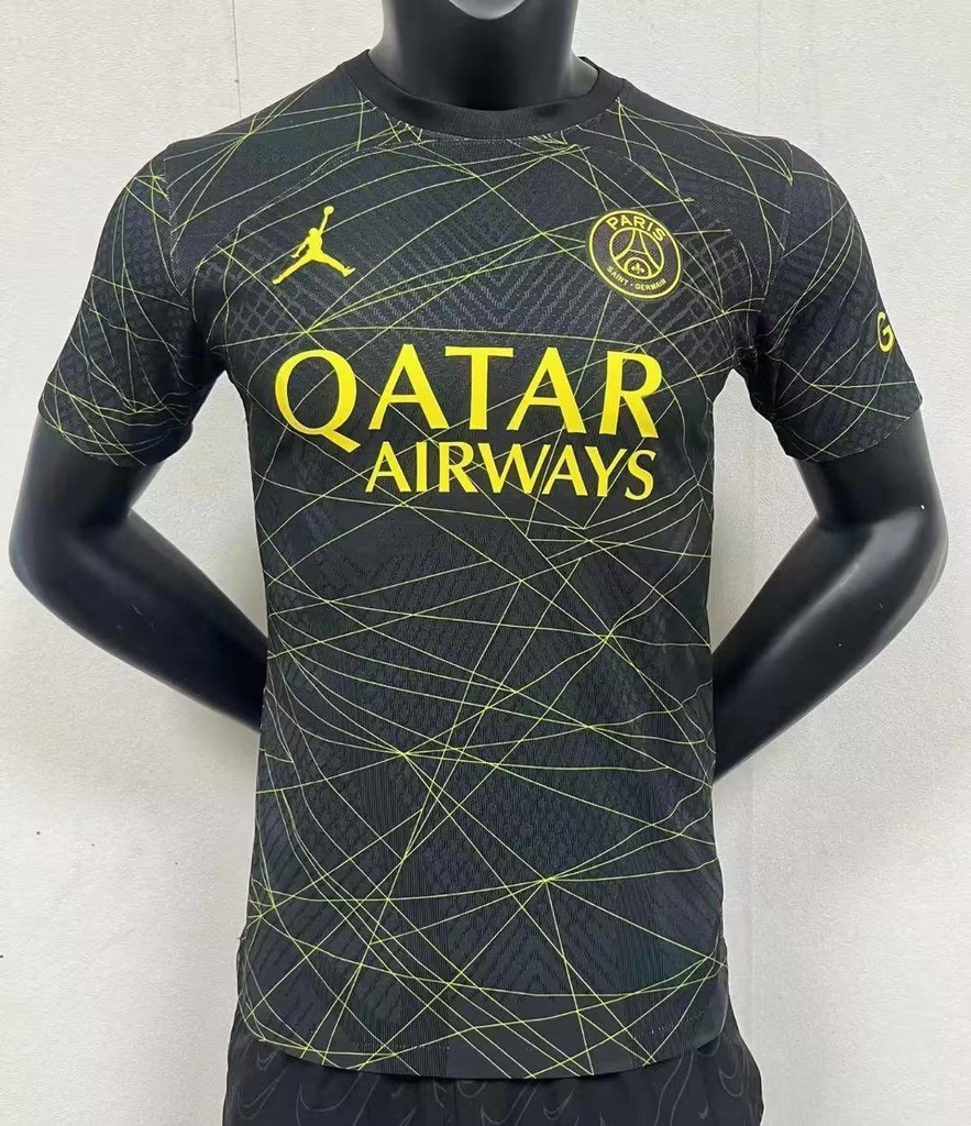 camisa paris saint germain IV 2023/2024 Versão Jogador - Preta e Dourada