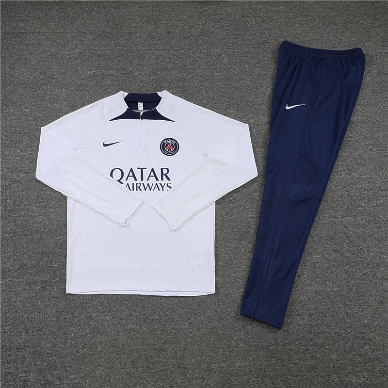 22/23 Novo Camisa De Futebol Paris Saint-Germain Branca Com Meia Zíper Manga  Longa Jaqueta De Treino Conjuntos PSG Uniforme De Time - Escorrega o Preço