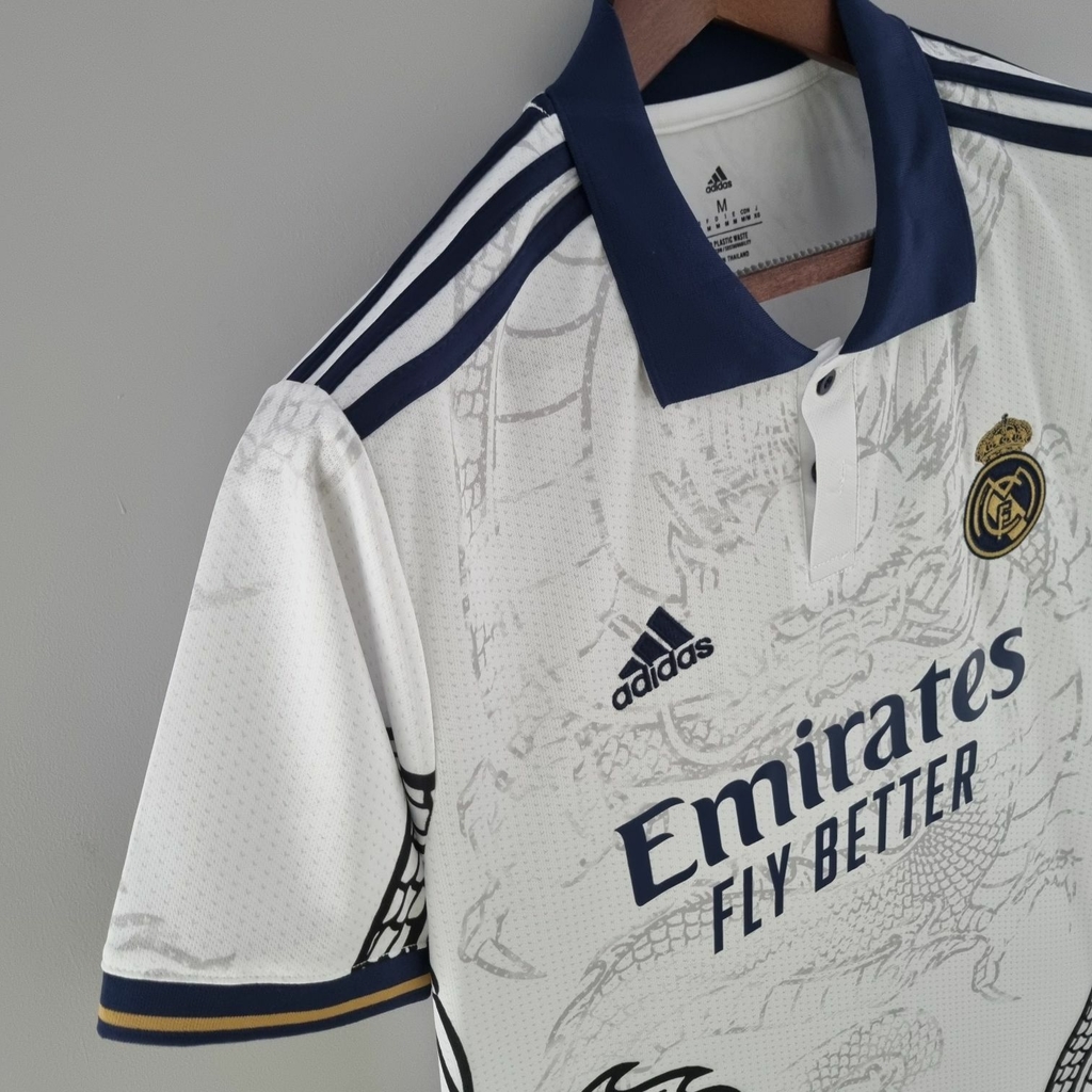 Arte Camisa Real Madrid Dragão Chinês Branco
