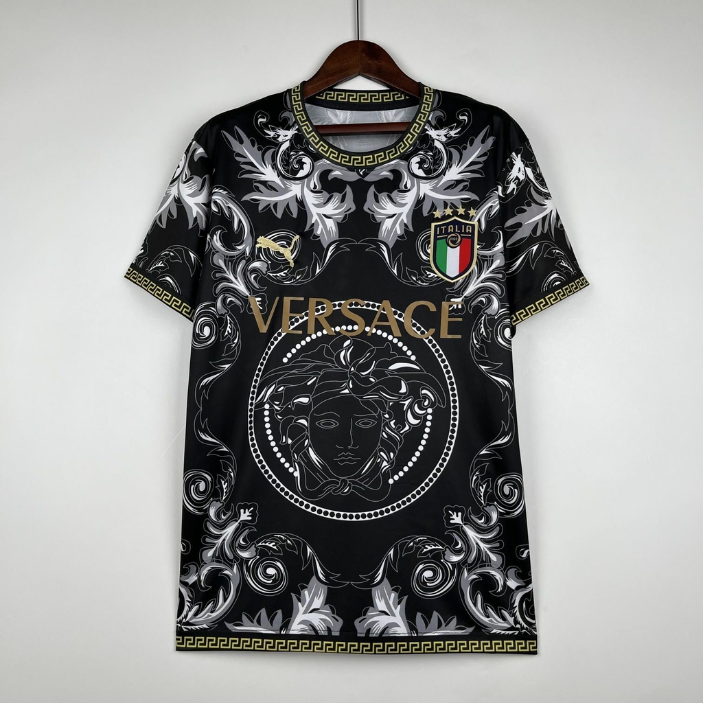 Camisa Da Itália Versace 23/24 Preta e Branca