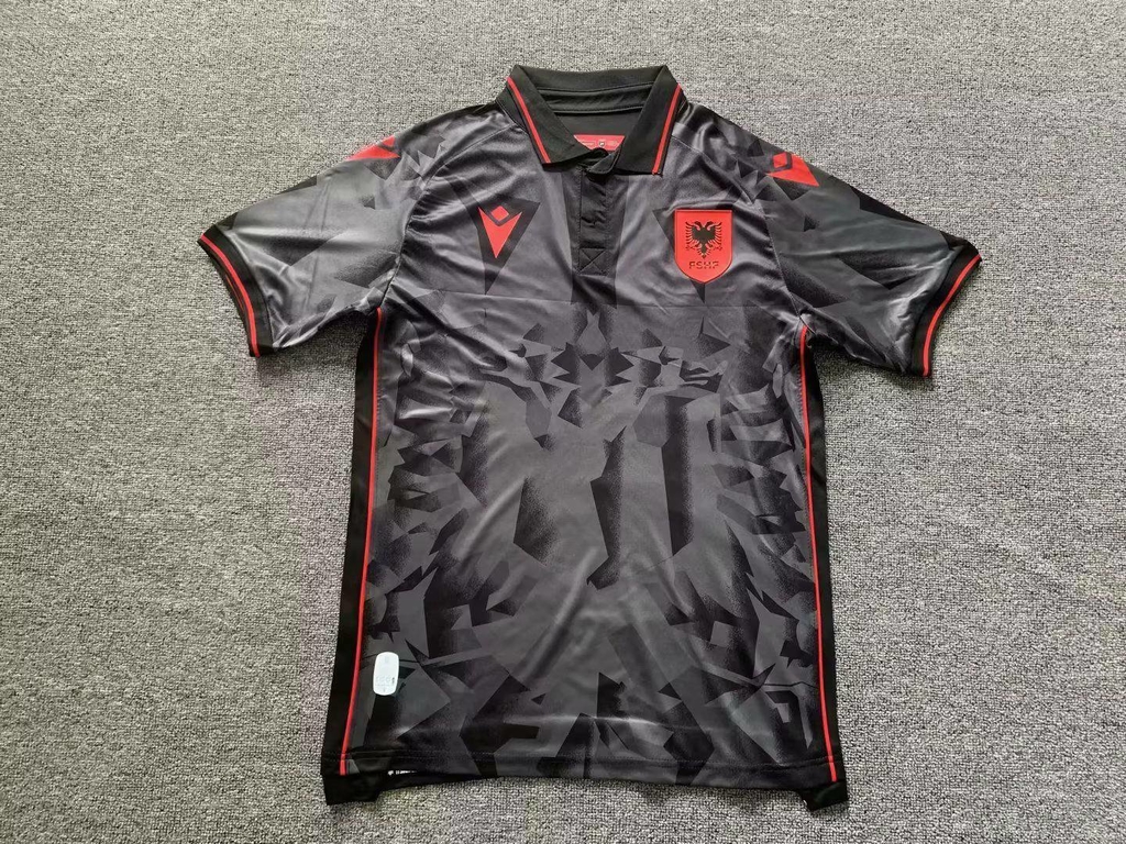 Camisa Seleção Albânia III 2023/2024 Preta e Laranja