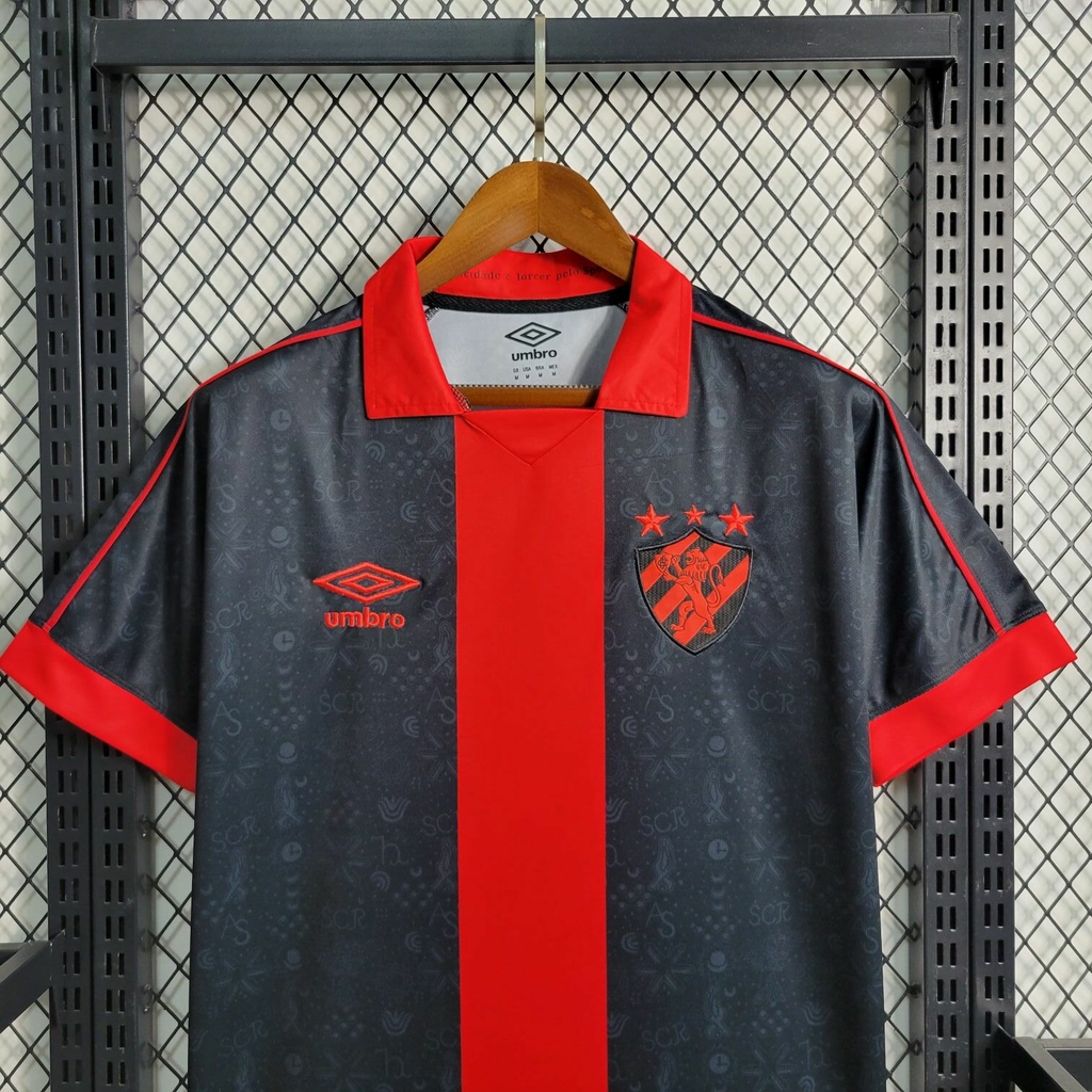 Camisa Sport Recife 2023-2024 Umbro Masculino - Vermelho+Preto