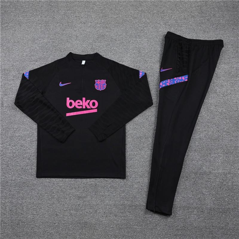 conjunto de treino barcelona 2021/2022 preta manga longa