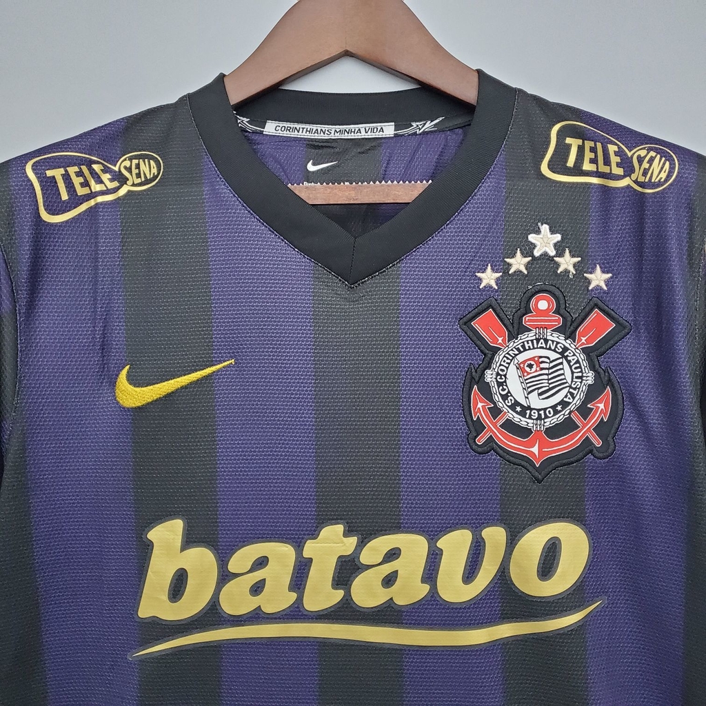 Camisa Corinthians 2009 Roxa e Preta Retro