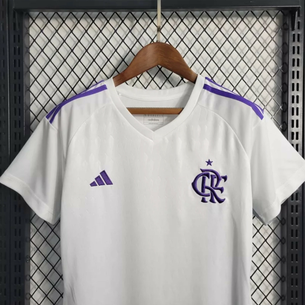 Camisa De Goleiro Flamengo 23/24 Feminina - Branca e Roxa