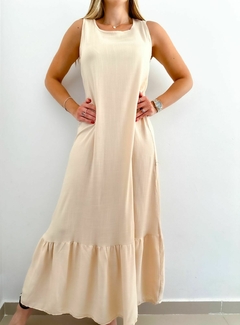 Vestido 604 -Maxi volado- -Lino- - comprar online