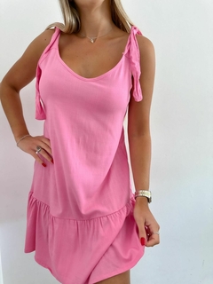 Vestido 596 -Liso para atar- -Lino- - tienda online