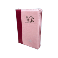 BIBLIA ROSA FUCSIA LETRA GIGANTE CON CIERRE E ÍNDICE (14 PUNTOS) RVR1960