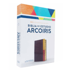 Biblia De Estudio Arco Iris Símil Piel Cocoa Terracota - Reina Valera 1960