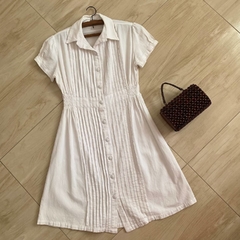 vestido branco bonequinha vintage - M