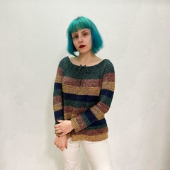 blusa em tricot listrado - P ao G na internet