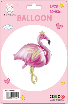 Balão metalizado 80x93cm flamingo