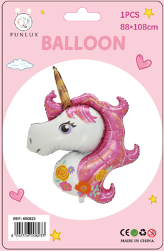 Balão metalizado 88x108cm unicorn