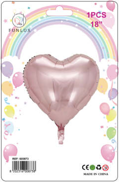Balão metalizado 18" coração rosa dourada
