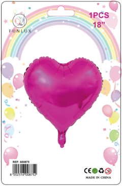 Balão metalizado 18" coração pink