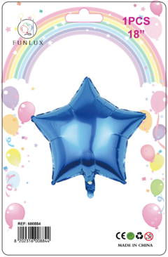 Balão metalizado 18" estrela azul