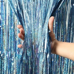 Cortina metalizada 2x1m holografico brilhante - comprar online