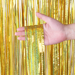 Cortina metalizada 2x1m holografico brilhante - Jotadablio artigos para festa
