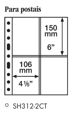 25 Folhas Leuchtturm Grande Polipropileno SH-312 C - Para Cédulas/postais/fotos