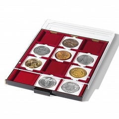 Tabuleiro Leuchtturm MB para 12 moedas em cápsulas ou Coin Holders de 67 x67mm