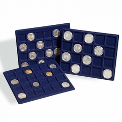 2 Tabuleiros Leuchtturm S para 12 moedas em cápsulas Quadrum ou coin holders de 50x50mm