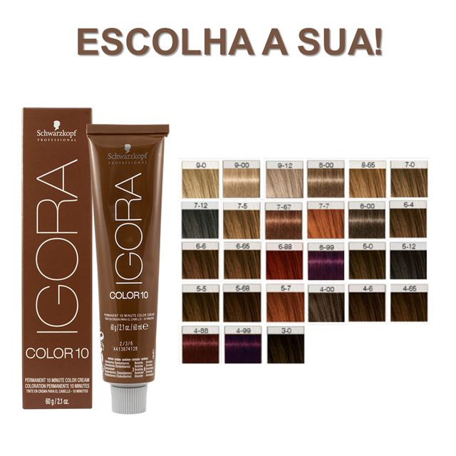 Coloração Tintura Permanente Igora Color 10 Minutos Schwarzkopf 60g Escolha  A Sua!