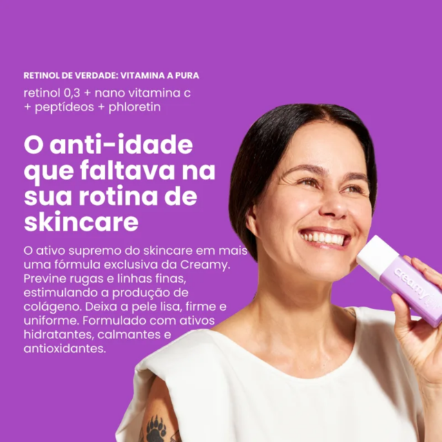 Retinol: com ativos hidratantes, calmantes e antioxidantes