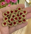 FLOR ALUMÍNIO COM STRASS 14MM - VERMELHO - 5 GRAMAS