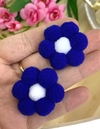 APLIQUE FLOR POM POM - AZUL ROYAL - PPM08 - 2 UNIDADES