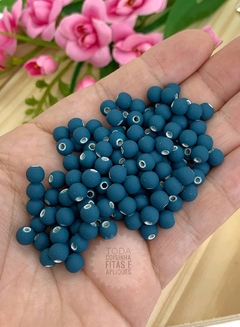 BOLA EMBORRACHADA PARA PULSEIRAS 6 MM - 20 G - AZUL PETRÓLEO