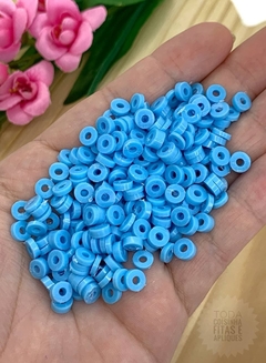 ENTREMEIO PARA PULSEIRAS DISQUINHO PVC 6MM - AZUL - 20 GRAMAS