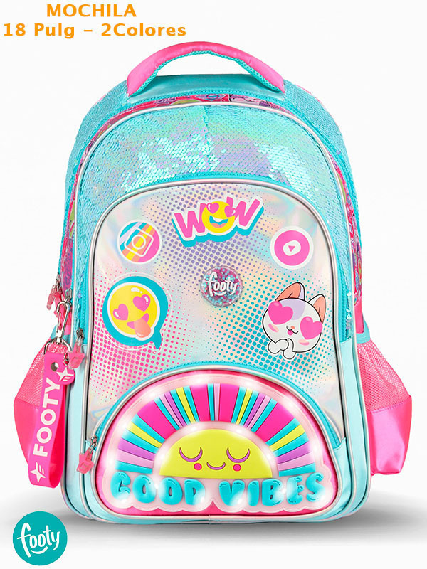 MOCHILA ESPALDA FOOTY 18 PULGADAS NENA SUNSHINE CON LUZ LED