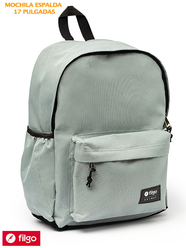 MOCHILA ESPALDA 17 PULGADAS LISA FILGO KEIWAY CEMENTO