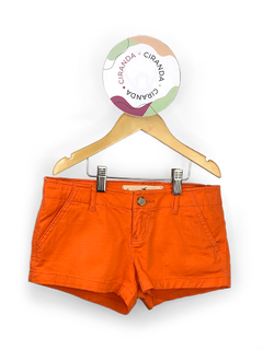 Shorts laranja em sarja de algodão molinha Hollister W24 / equivale Tam 10 usado em bom estado