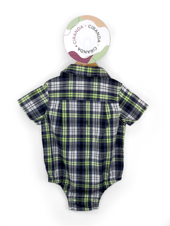 Body camisa de manga curta xadrez azul, branco e verde Baby GAP Tam 18 - 24 meses Como novo - comprar online