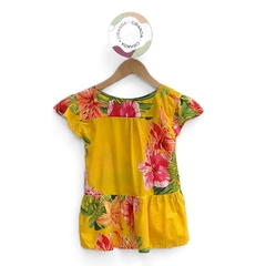 Vestido amarelo floral Fábula Tam 2 Como novo - comprar online