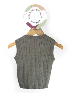 Colete em tricot cinza Petit Valutin Tam 12 meses como novo - comprar online