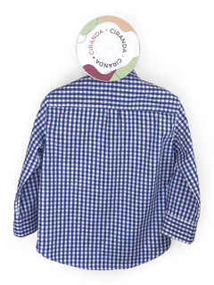 Camisa de algodão xadrez azul e branco Mixed Tam 1 Usado em bom estado - comprar online