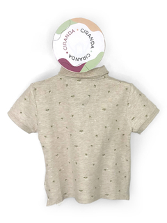 Camisa polo de algodão bege mescla com coqueiros estampados Zara Baby Tam 12 a 18 meses usado em bom estado - comprar online