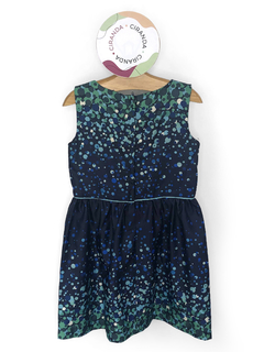 Vestido em cetim estampado azul marinho com bolas coloridas Náutica Tam 5 Como novo - comprar online