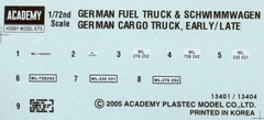 Academy - German Cargo Truck (Early & Late) - 13404 - 1:72