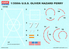 Academy - USN Guided Missile Frigate USS Oliver Hazard Perry FFG-7 - 14102 - 1:350 - comprar online