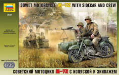 Kit Zvezda - Soviet Motorcycle M-72 with Side Car and Crew - 1:35 - 03639