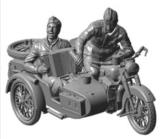 Kit Zvezda - Soviet Motorcycle M-72 with Side Car and Crew - 1:35 - 03639 - comprar online
