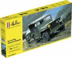 Heller - 81105 - US 1/4 TON Trunck'n Trailer - 1:35 na internet