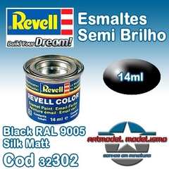 Tinta Esmalte Revell - 32302 - Black RAL 9005 Silk Matt (Email Color)