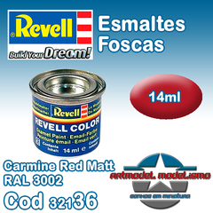 Tinta Esmalte Revell - 32136 - Carmine Matt Red RAL 3002 (Email Color)