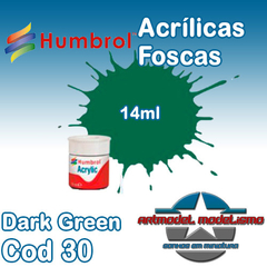 Humbrol Acrílica - 30 - Dark Green Matt (Verde Escuro) - 344327C